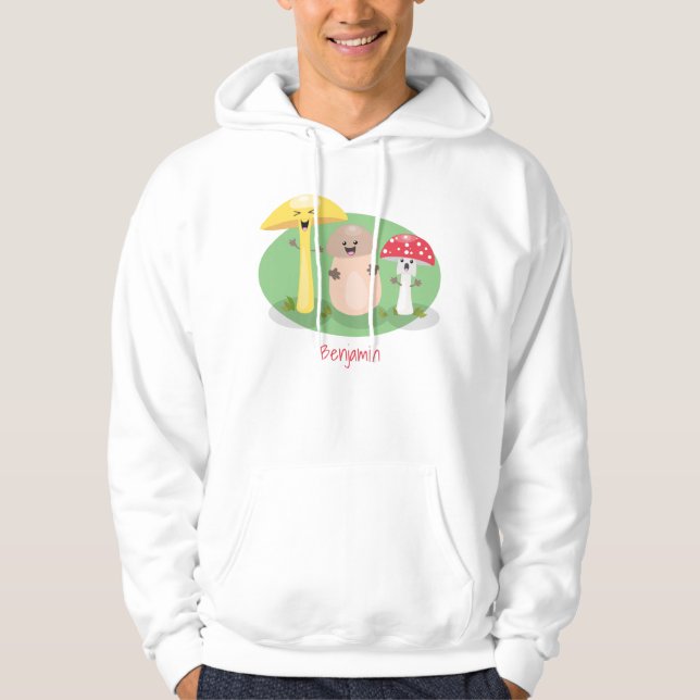 Cute kawaii mushroom fungi toadstool hoodie (Front)