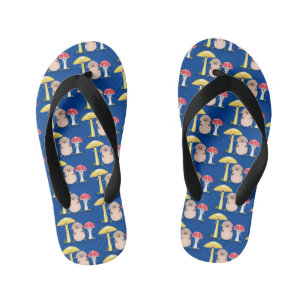 Cute kawaii mushroom fungi toadstool kid's jandals