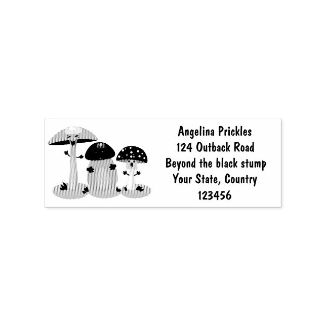 Cute kawaii mushroom fungi toadstool rubber stamp (Imprint)
