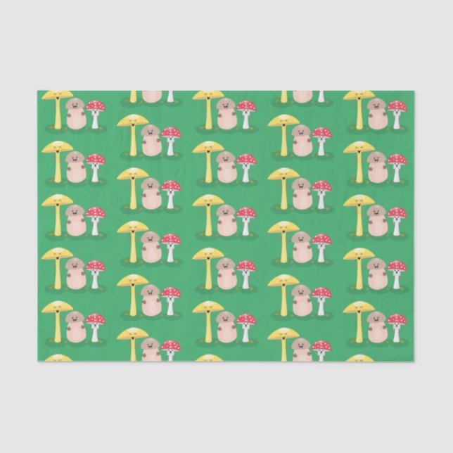 Cute kawaii mushroom fungi toadstool tissue paper (Front)