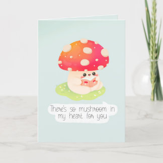 Cute kawaii mushroom pun love greeting card 