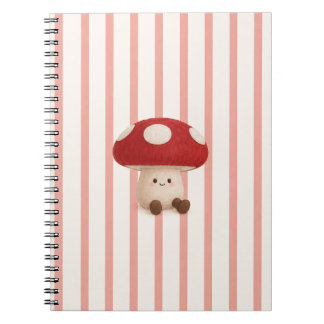 Cute Kawaii Mushroom Spiral Notebook