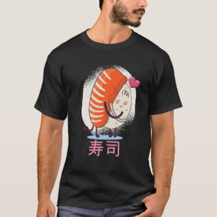 Cute Kawaii Nigiri Sushi Hugging - Funny Japanese T-Shirt