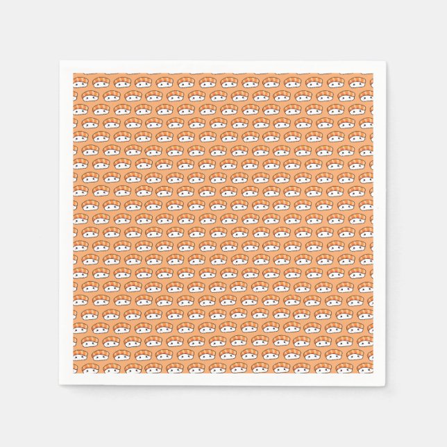 Cute Kawaii Nigiri Sushi Seamless Pattern Napkin (Front)