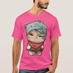 Cute Kawaii Ninja Cat With Cute Eyes T-Shirt