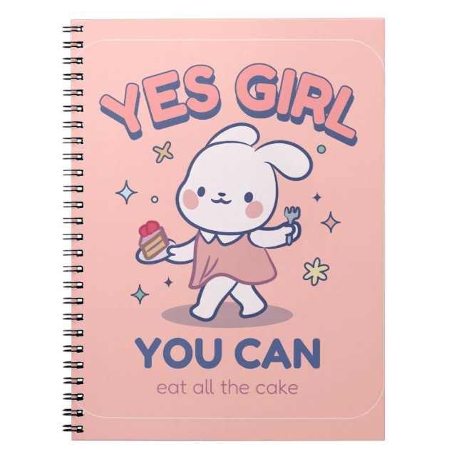 Cute Kawaii Notebook - Yes Girl! (Front)