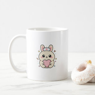 Cute Kawaii Nurse Bunny Mug – Pastel Medical