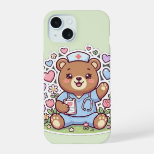 Cute Kawaii Nurse Teddy Bear Healthcare iPhone 15 Case