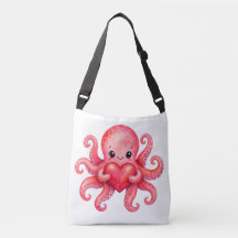 Cute Kawaii Octopus Holding Heart