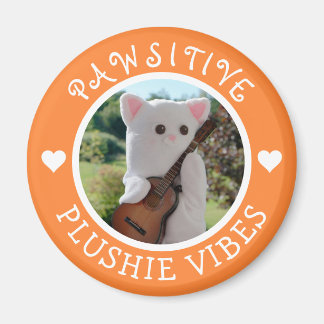 Cute Kawaii Orange Pawsitive Plushie Vibes Photo Magnet