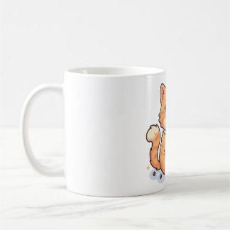 Cute Kawaii Orange Tabby Cat Drinking Boba Bubble Coffee Mug