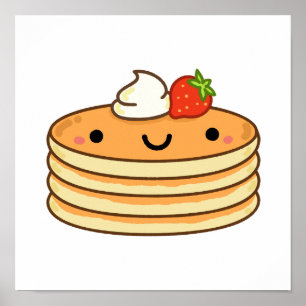 Cute Kawaii Pancakes Poster