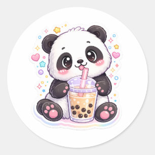 Cute Kawaii Panda Boba Tea Sticker   Adorable Anim