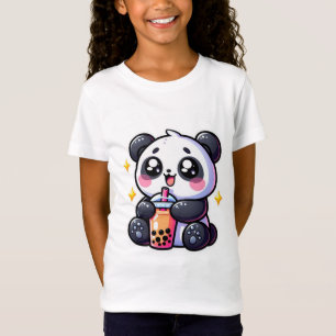 Cute Kawaii Panda Drinks Boba Bubble Tea Kawaii T-Shirt