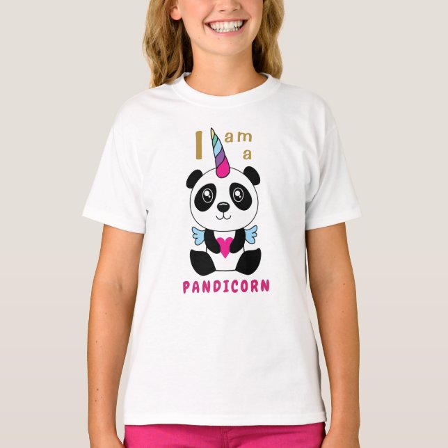 Cute Kawaii Panda - I Am A Pandicorn T-Shirt (Front)