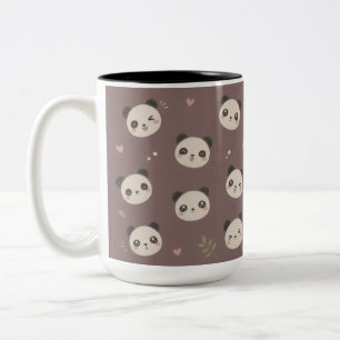 Cute Kawaii Panda Pattern Mug – Hand-Drawn Coloure