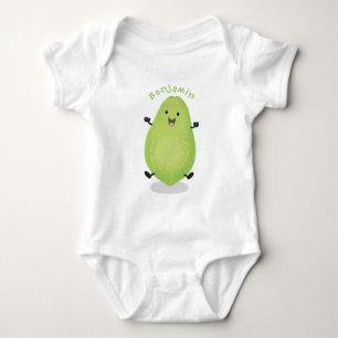 Cute kawaii papaya paw paw cartoon illustration baby bodysuit