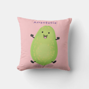 Cute kawaii papaya paw paw cartoon illustration cushion