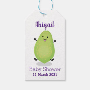 Cute kawaii papaya paw paw cartoon illustration gift tags