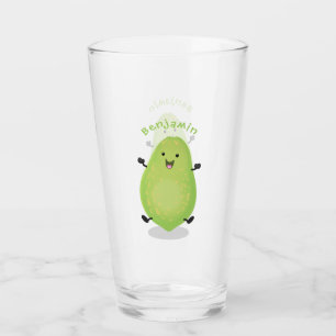 Cute kawaii papaya paw paw cartoon illustration glass