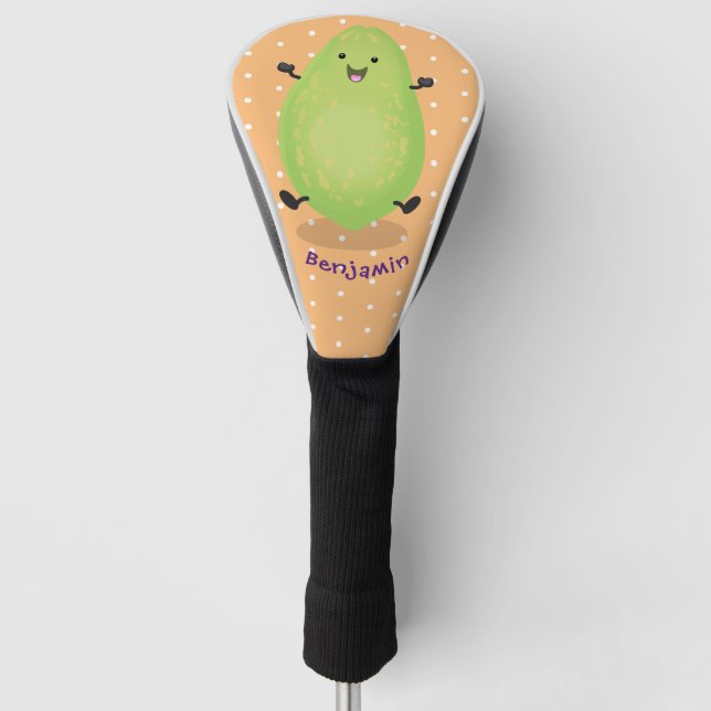 Cute kawaii papaya paw paw cartoon illustration golf head cover (Front)