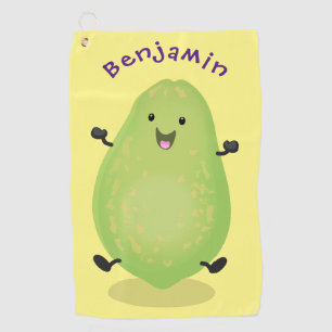 Cute kawaii papaya paw paw cartoon illustration golf towel