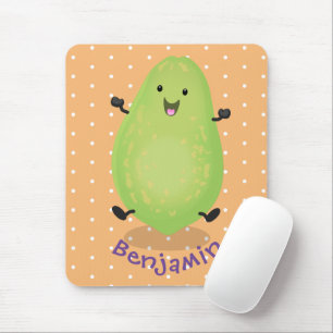 Cute kawaii papaya paw paw cartoon illustration mouse pad