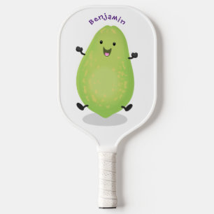 Cute kawaii papaya paw paw cartoon illustration pickleball paddle