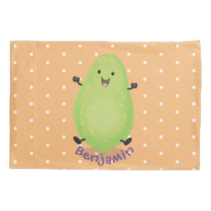 Cute kawaii papaya paw paw cartoon illustration pillowcase
