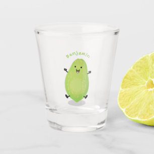 Cute kawaii papaya paw paw cartoon illustration shot glass