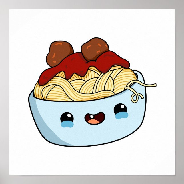 Cute Kawaii Pasta Poster (Front)