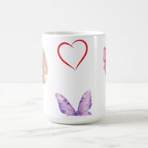 Cute Kawaii Pastel Bows Bunny Butterfly Heart Crow Coffee Mug