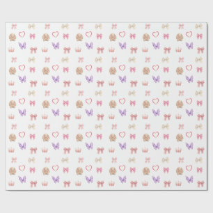 Cute Kawaii Pastel Bows Bunny Butterfly Heart Crow Wrapping Paper