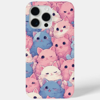 Cute Kawaii Pastel Cats Pattern iPhone Case