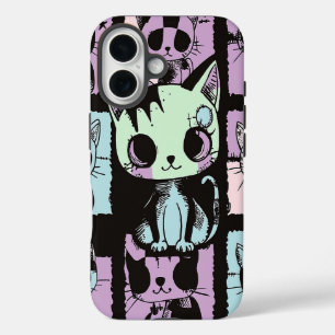Cute Kawaii Pastel Goth Patchwork Gothic Creepy iPhone 16 Case