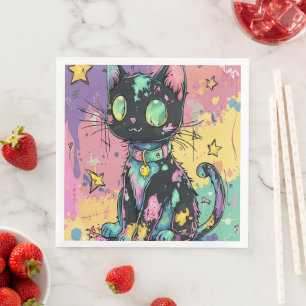 Cute Kawaii Pastel Goth Patchwork Gothic Creepy Napkin