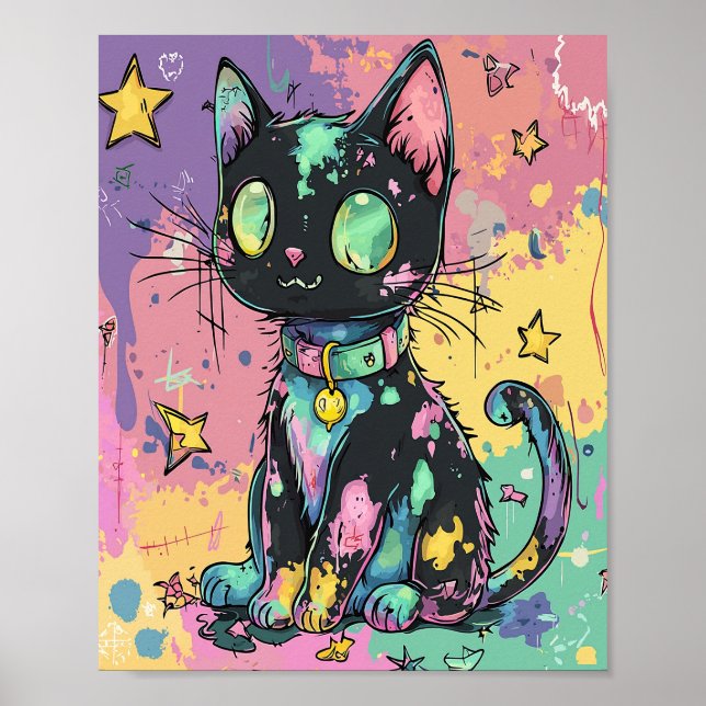 Cute Kawaii Pastel Goth Patchwork Gothic Creepy Poster (Front)