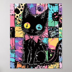 Cute Kawaii Pastel Goth Patchwork Gothic Creepy Poster