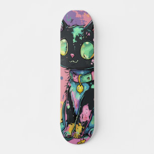 Cute Kawaii Pastel Goth Patchwork Gothic Creepy Skateboard