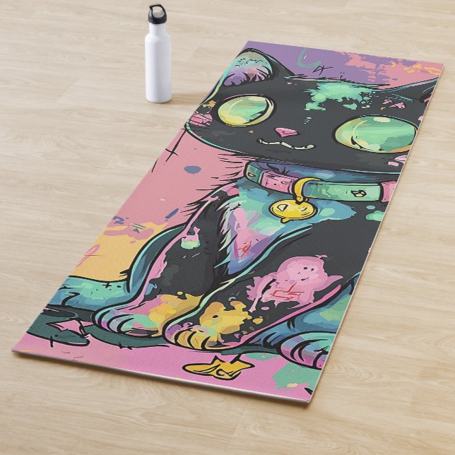 Cute Kawaii Pastel Goth Patchwork Gothic Creepy Yoga Mat (In Situ)