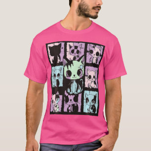 Cute Kawaii Pastel Goth Patchwork Gothic Graphic C T-Shirt