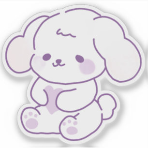 Cute Kawaii Pastel Purple Floppy Ear Puppy Dog