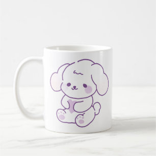 Cute Kawaii Pastel Purple Floppy Ear Puppy Dog Coffee Mug