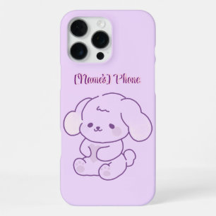 Cute Kawaii Pastel Purple Fluffy Puppy Dog Custom iPhone 16 Pro Max Case