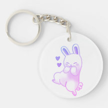 Cute Kawaii Pastel Purple Giggling Bunny Acrylic