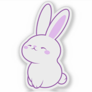 Cute Kawaii Pastel Purple Happy Smiling Bunny