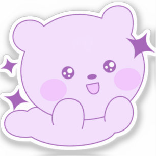 Cute Kawaii Pastel Purple Sparkle Bear Cub Custom