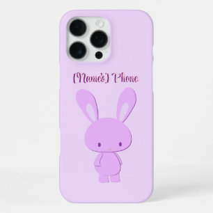 Cute Kawaii Pastel Purple Standing Bunny Custom iPhone 16 Pro Max Case
