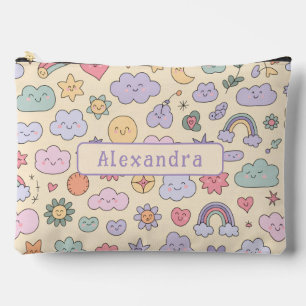 Cute Kawaii Pastel Rainbow Cloud Accessory Pouch