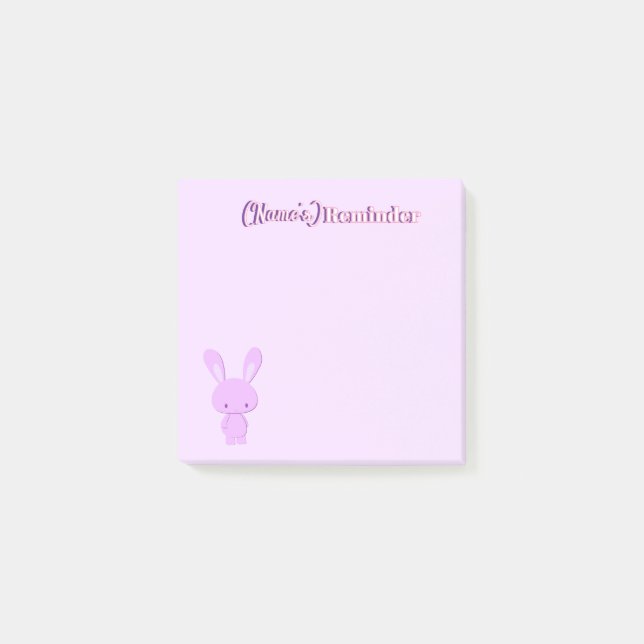 Cute Kawaii Pastel Standing Bunny Bunny Custom Post-it Notes (Front)